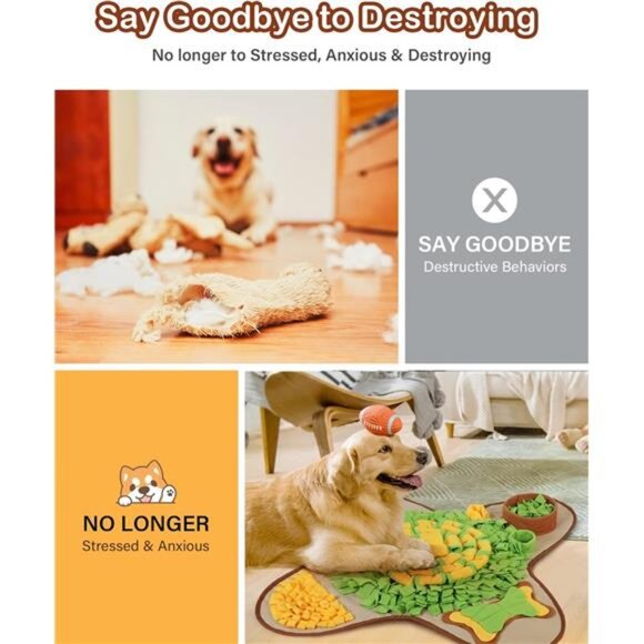 Snuffle Mat for Dogs Large Breed, 28.3''x28.3'' Interactive Puzzle Dog Food Mat - Picture 2 of 7